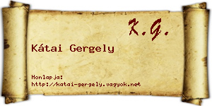 Kátai Gergely névjegykártya